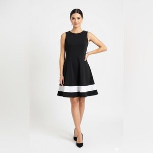 New York & Company Black Dress with White Hem